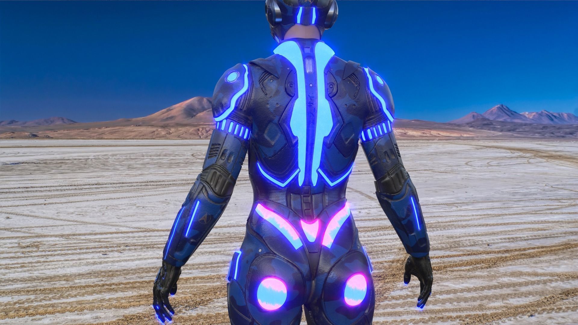 Cyborg Blu Camouflage Vray 3D model_8