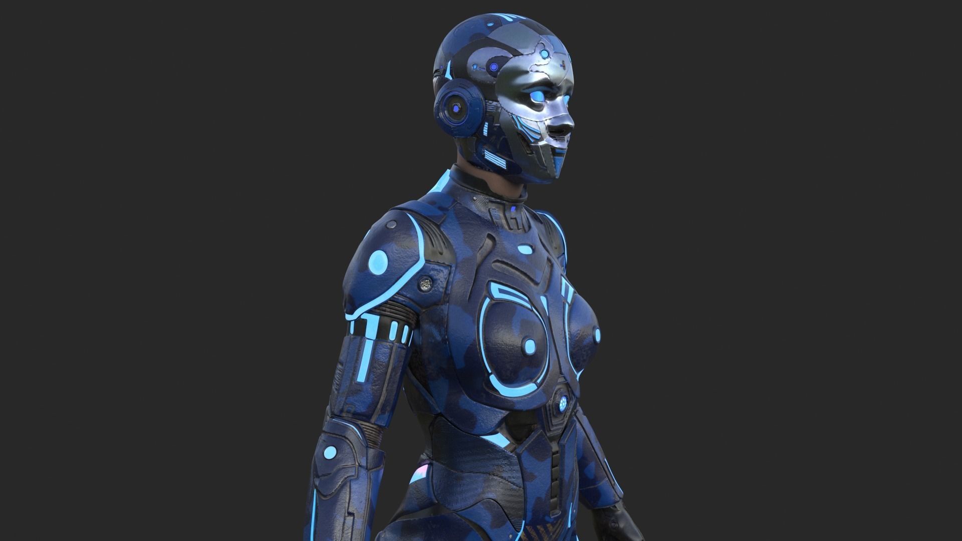 Cyborg Blu Camouflage Vray 3D model_16
