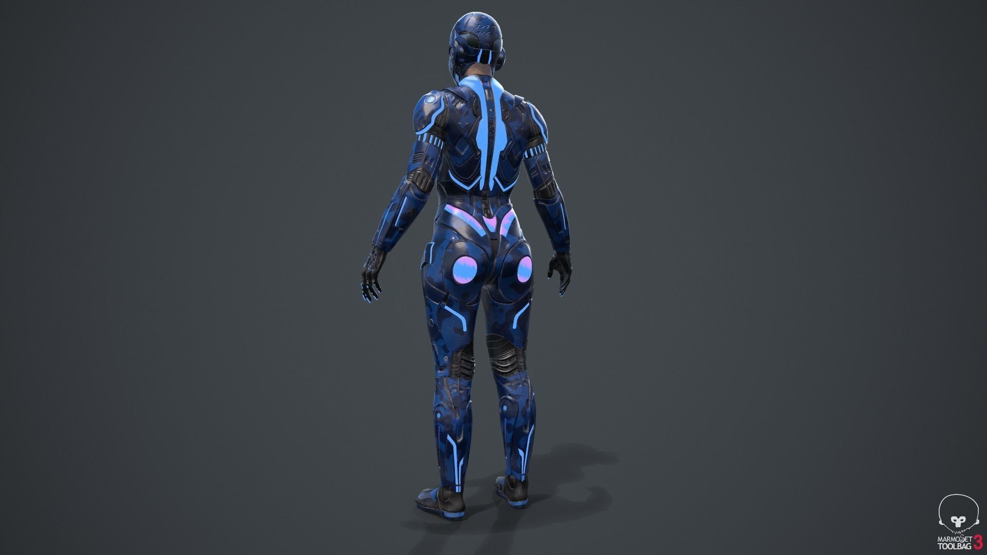 Cyborg Blu Camouflage Vray 3D model_71
