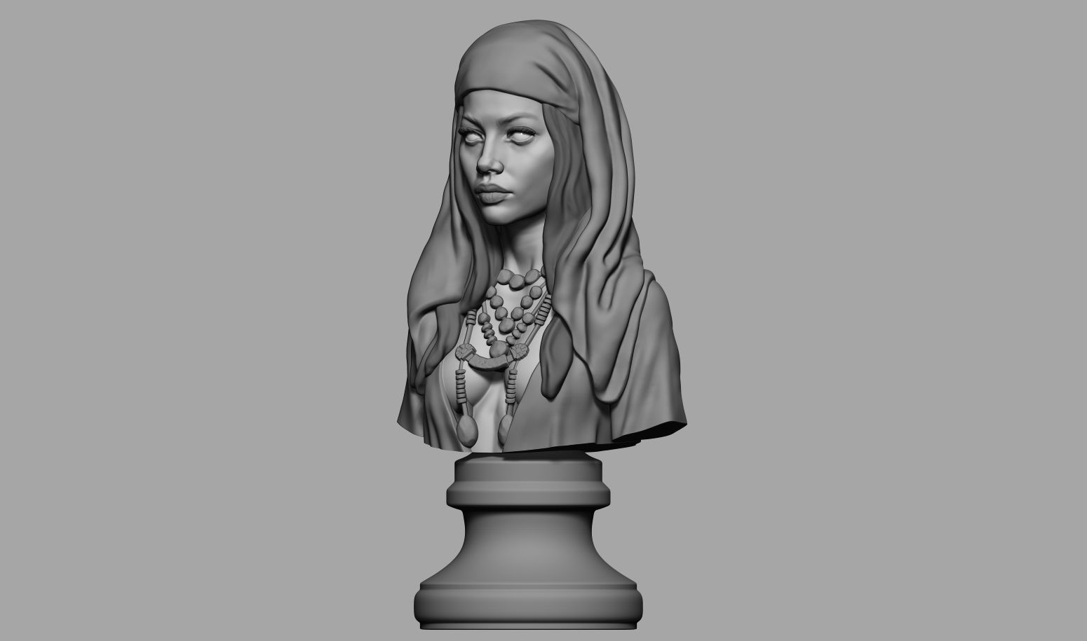 Female bust 011 3D print model_4