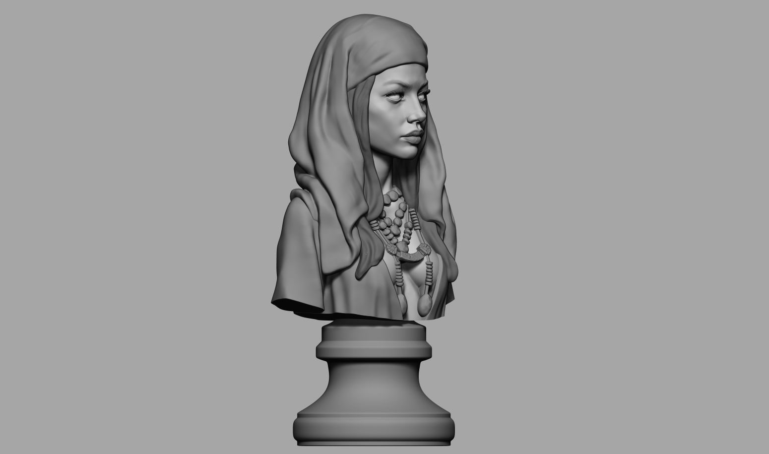 Female bust 011 3D print model_9