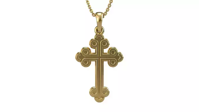 Cross pendant 10 3D print model
