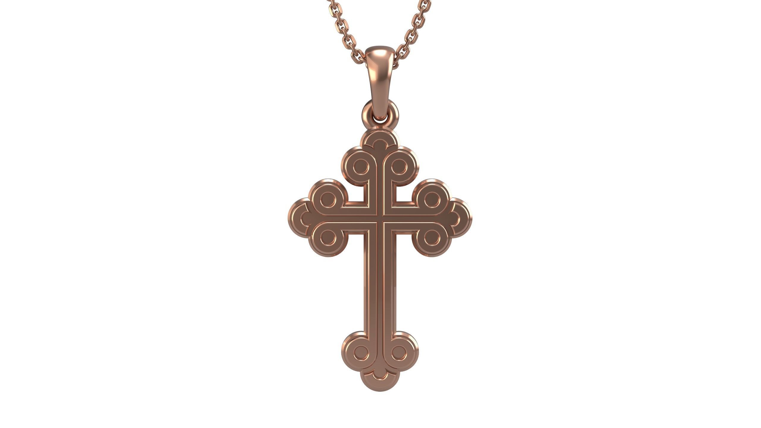 Cross pendant 10 3D print model_4