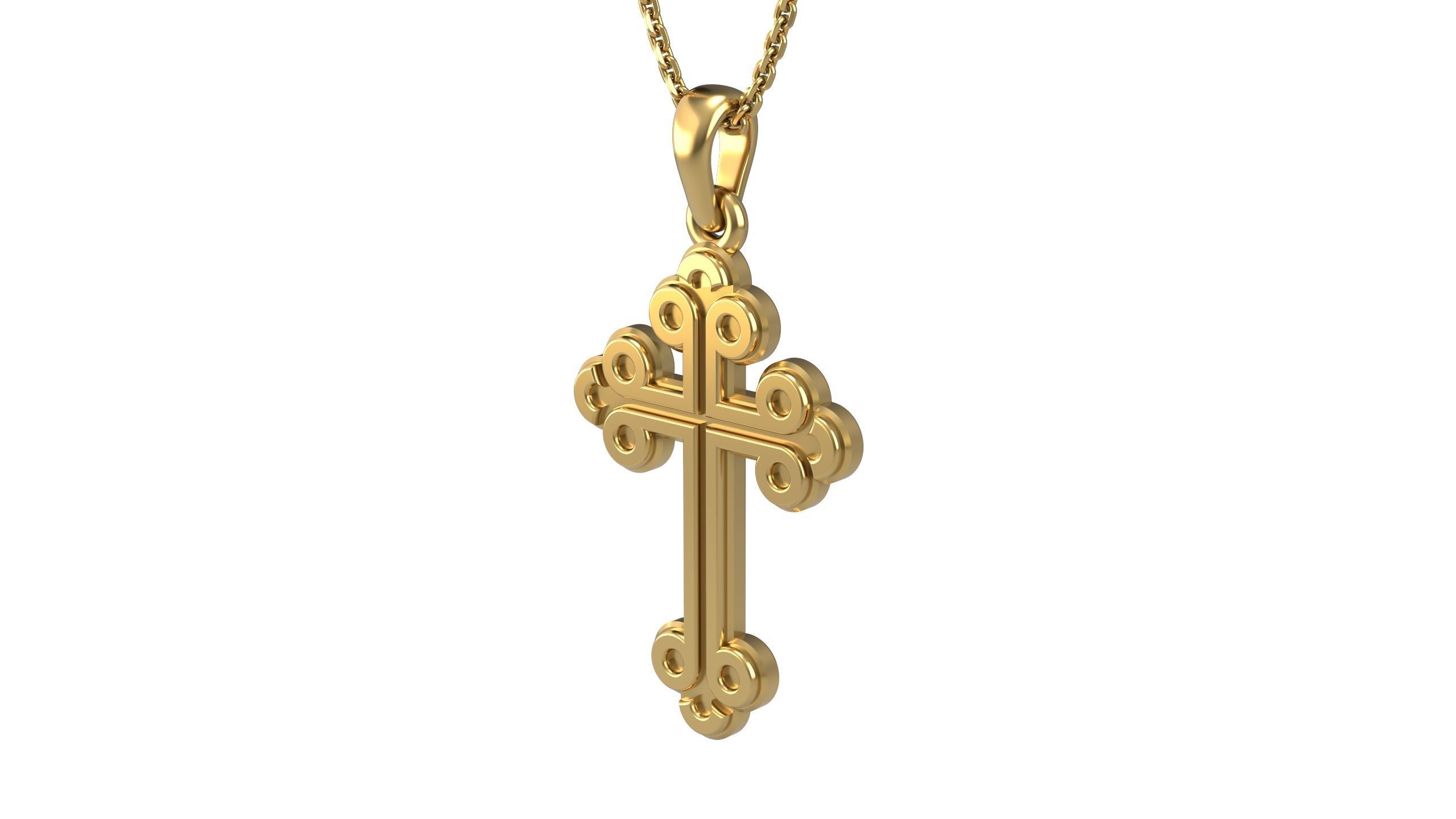 Cross pendant 10 3D print model_1
