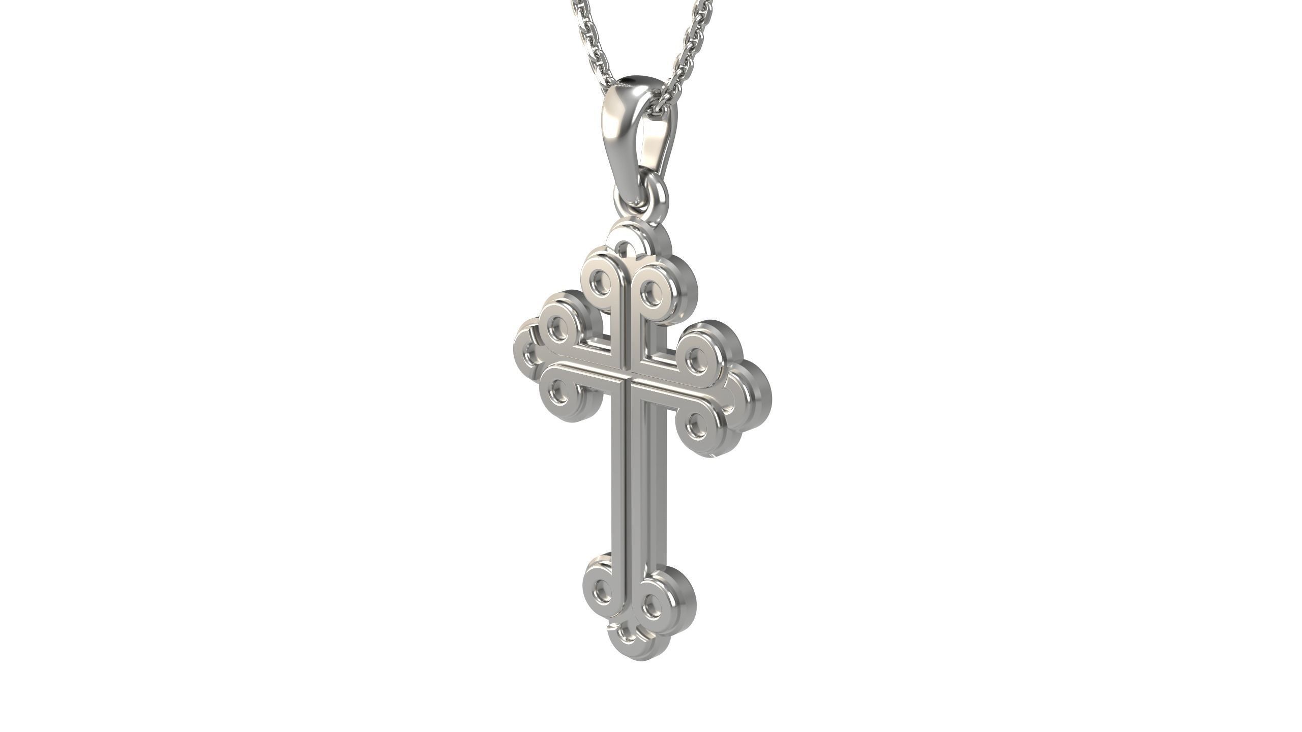 Cross pendant 10 3D print model_3