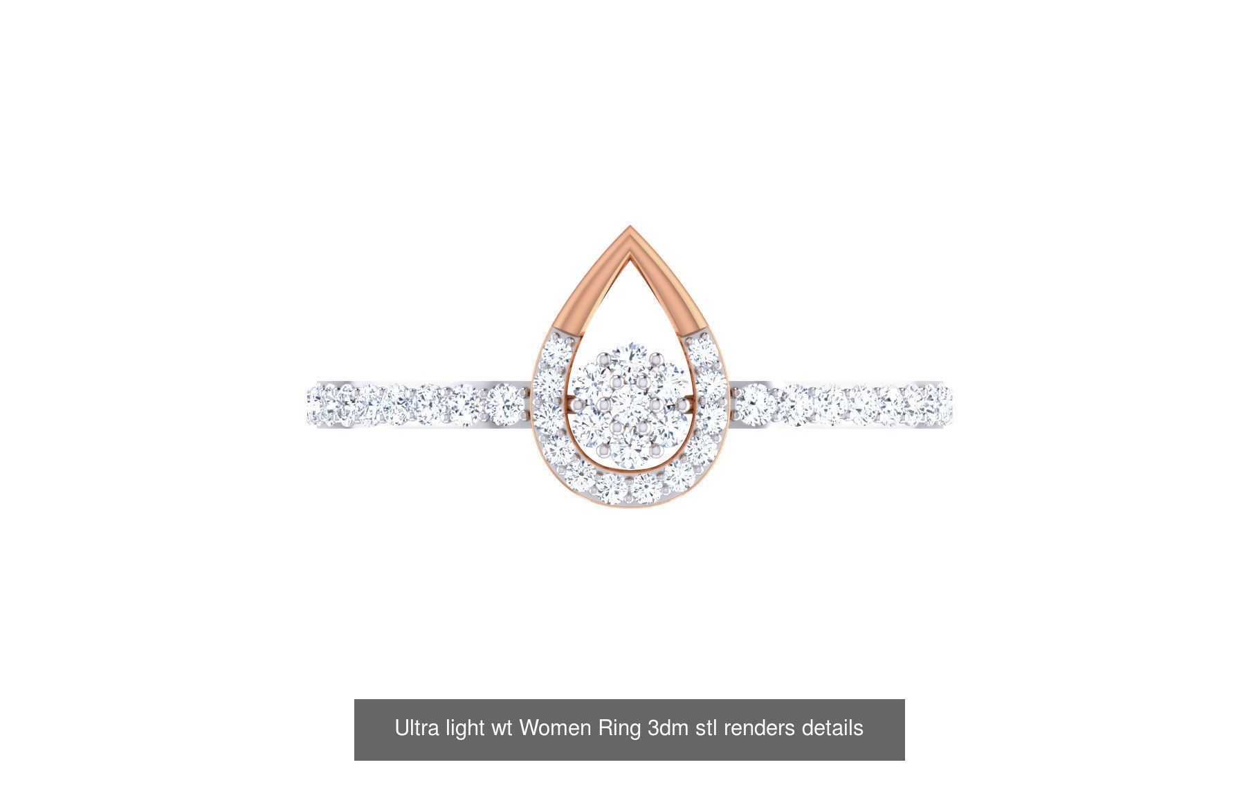 111 Ultra light wt Women Ring 3dm stl renders details 3D Model Collection_70