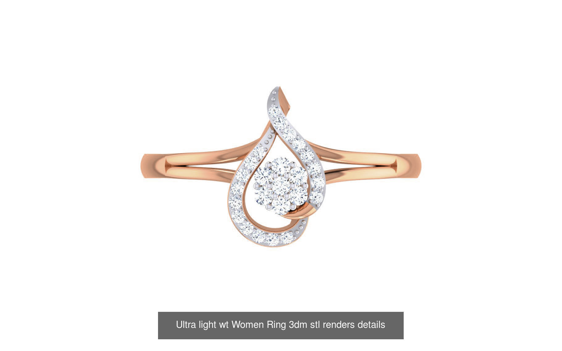 111 Ultra light wt Women Ring 3dm stl renders details 3D Model Collection_72