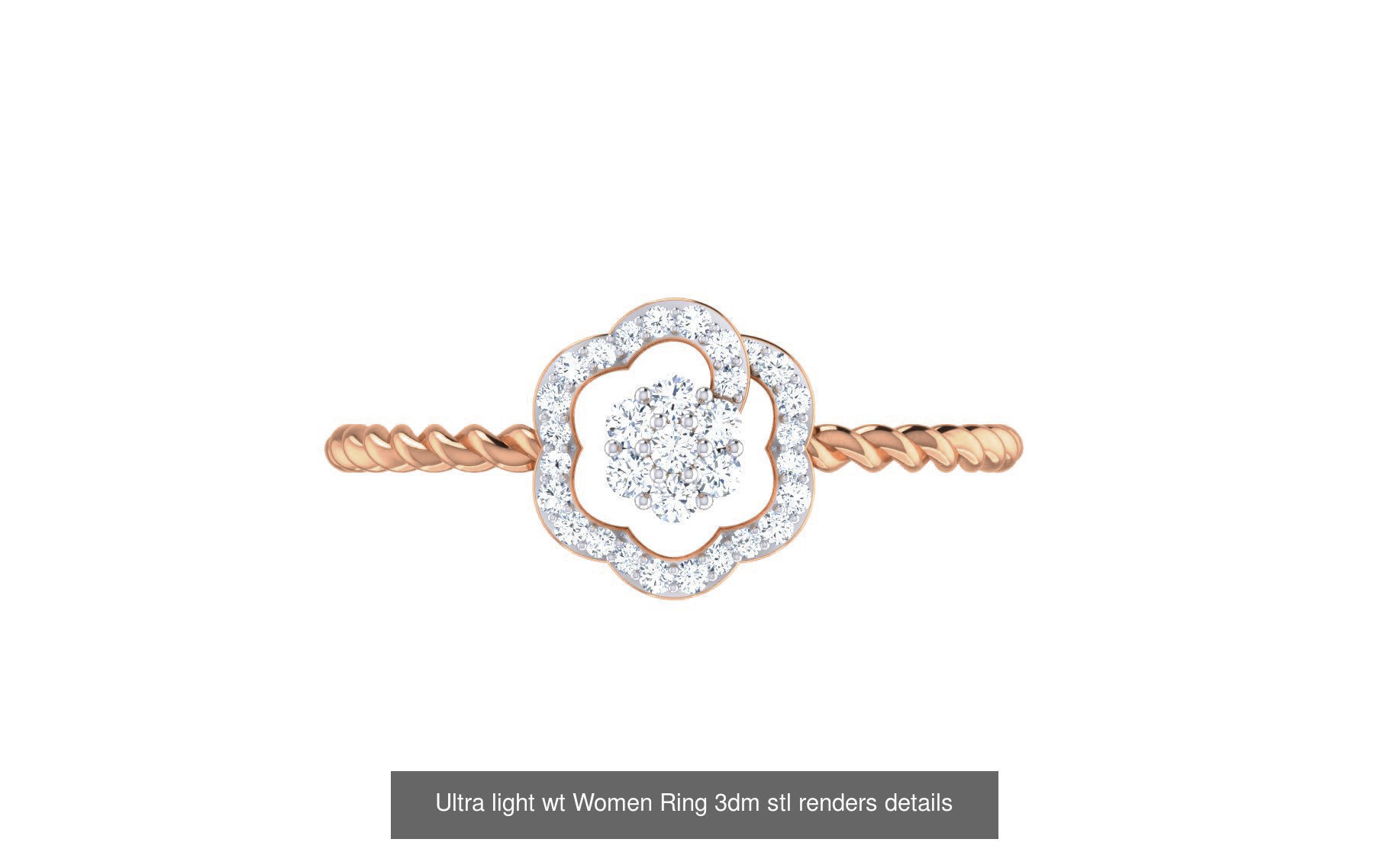 111 Ultra light wt Women Ring 3dm stl renders details 3D Model Collection_95