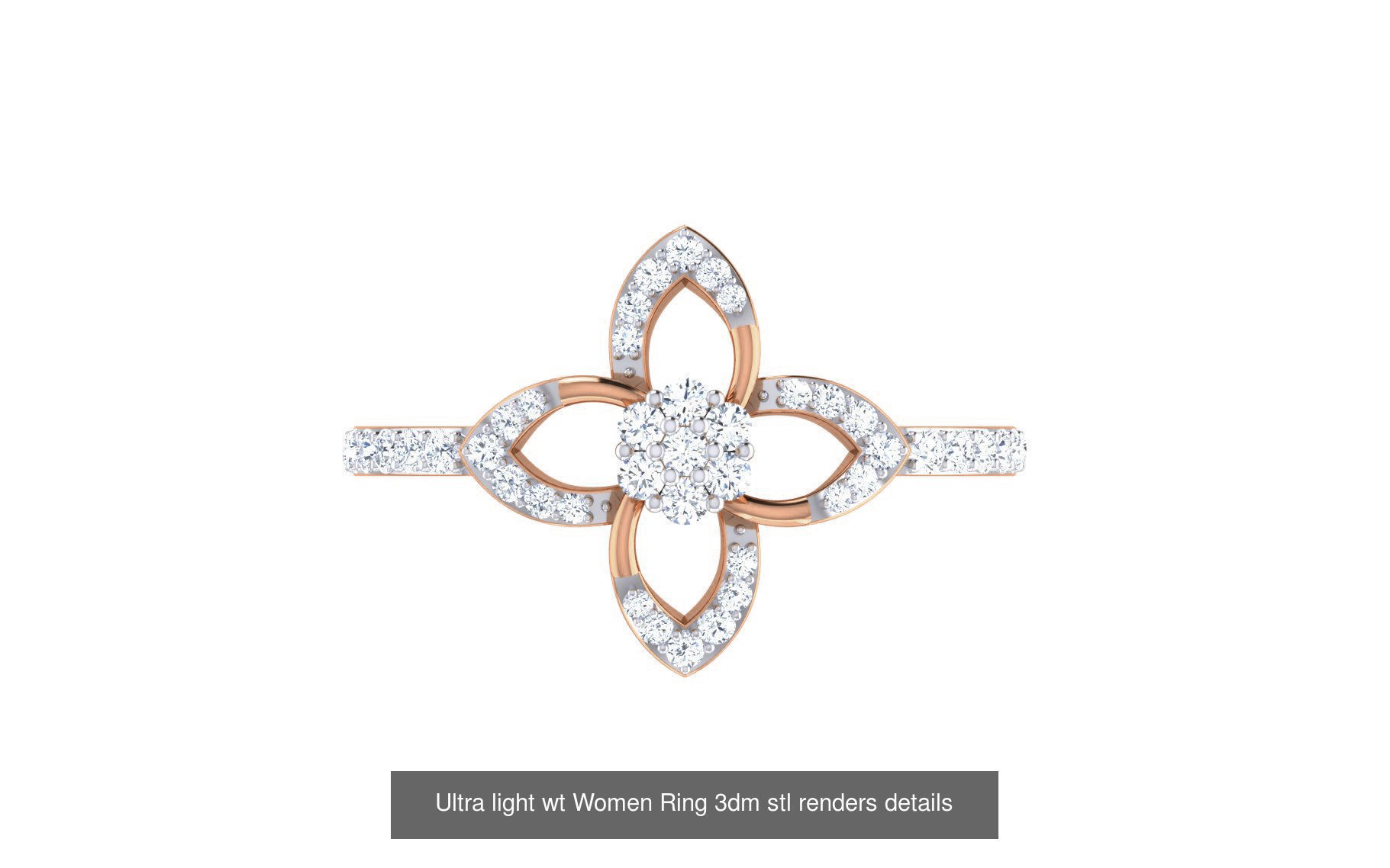 111 Ultra light wt Women Ring 3dm stl renders details 3D Model Collection_99