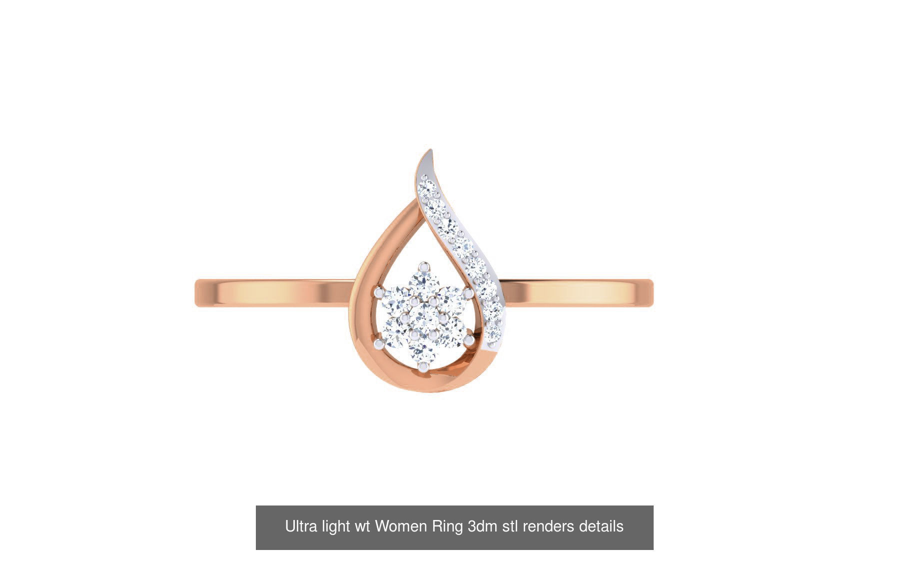 111 Ultra light wt Women Ring 3dm stl renders details 3D Model Collection_81