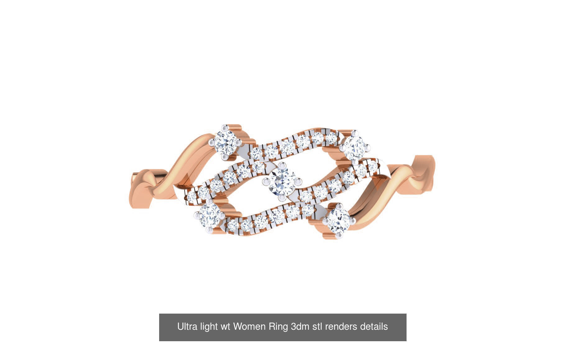 111 Ultra light wt Women Ring 3dm stl renders details 3D Model Collection_28
