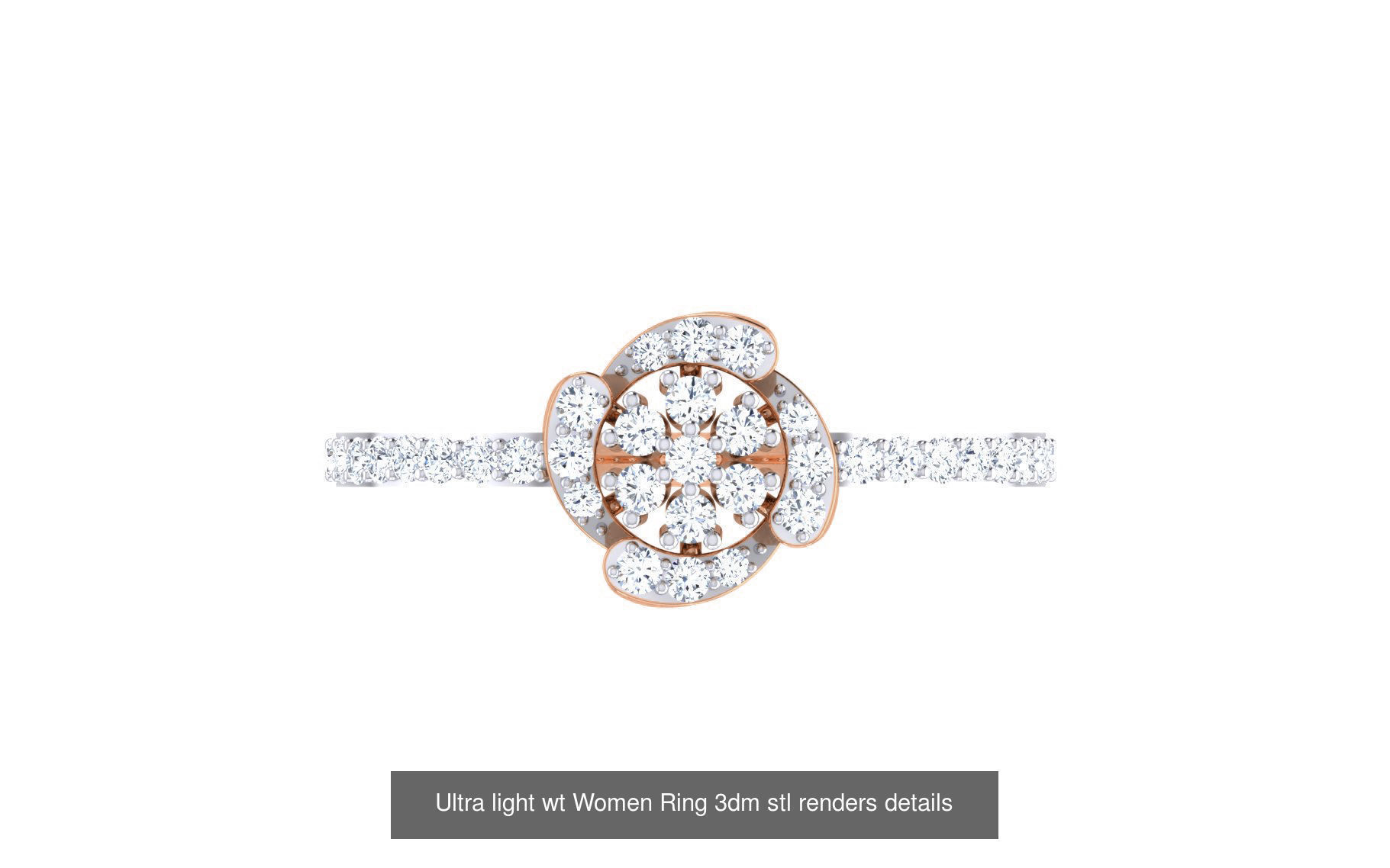 111 Ultra light wt Women Ring 3dm stl renders details 3D Model Collection_112
