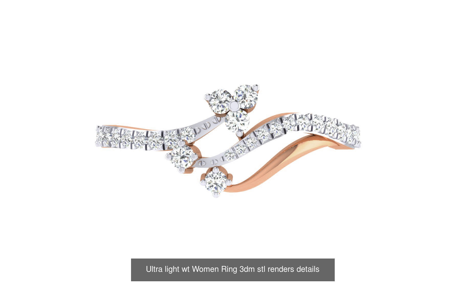 111 Ultra light wt Women Ring 3dm stl renders details 3D Model Collection_14