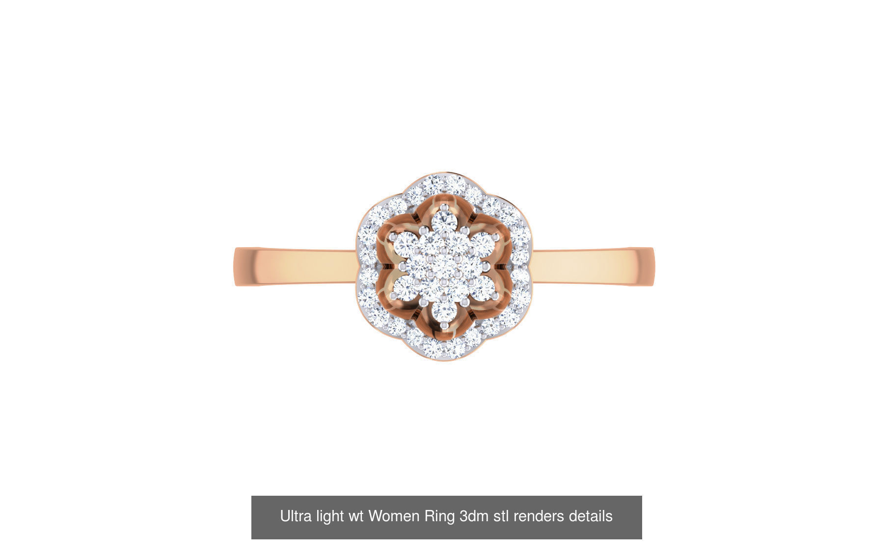 111 Ultra light wt Women Ring 3dm stl renders details 3D Model Collection_106