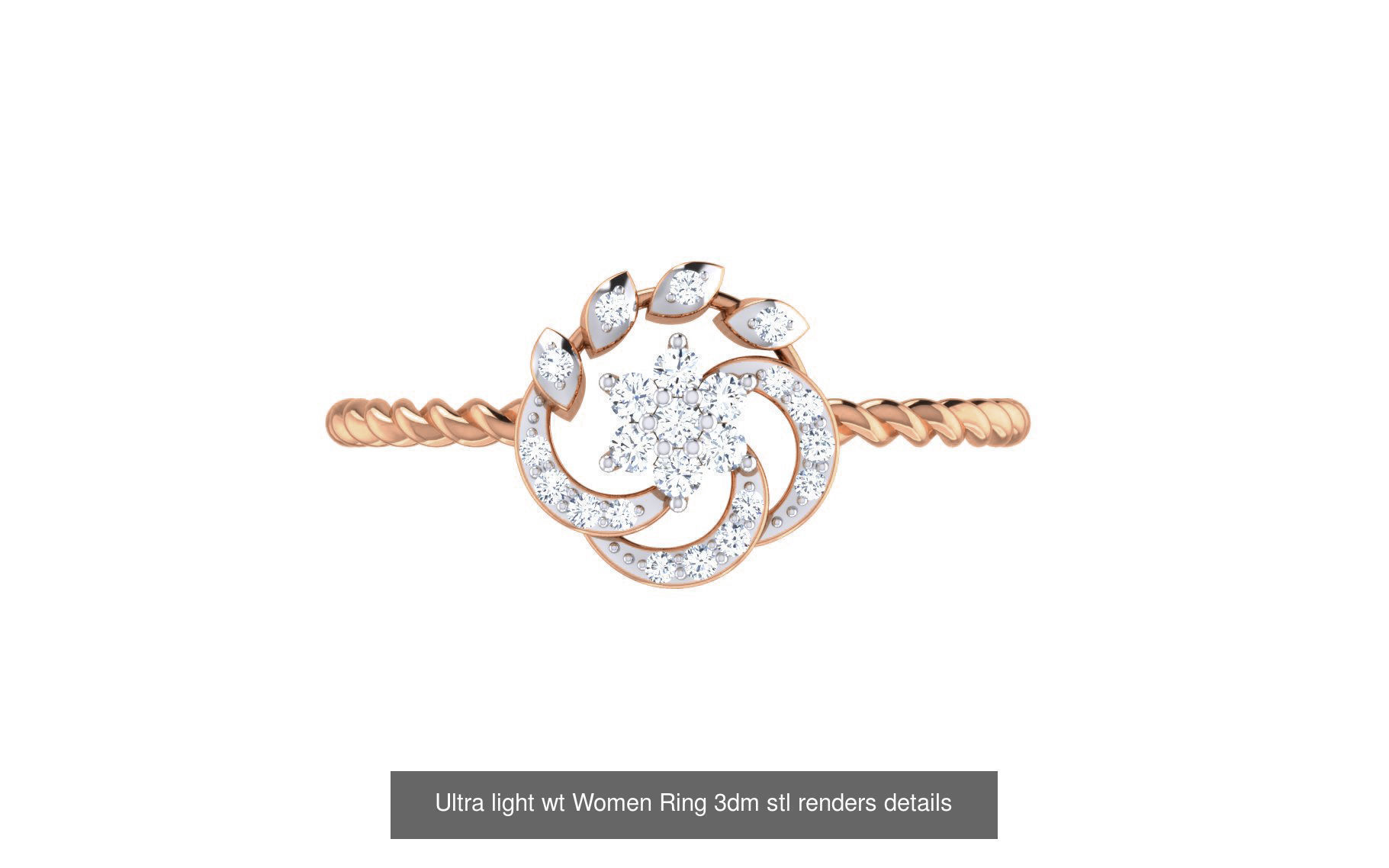 111 Ultra light wt Women Ring 3dm stl renders details 3D Model Collection_102