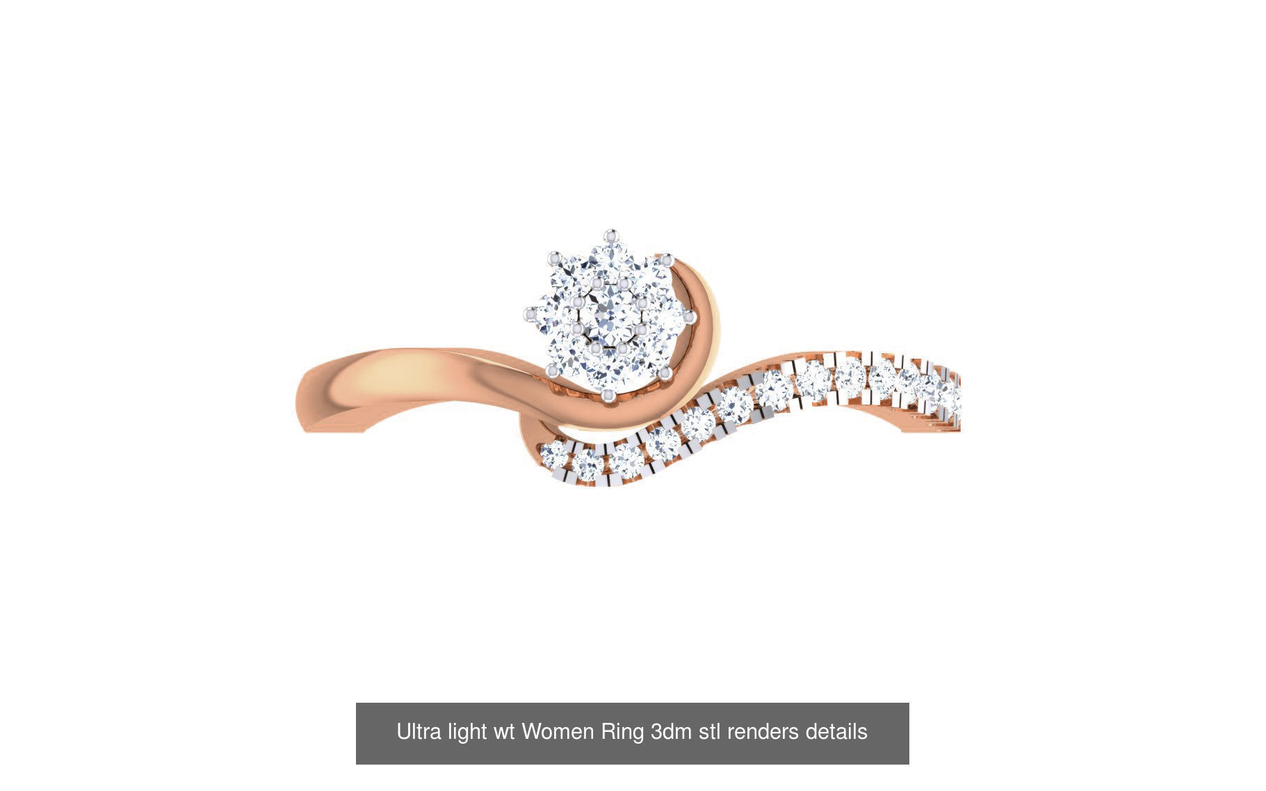 111 Ultra light wt Women Ring 3dm stl renders details 3D Model Collection_61
