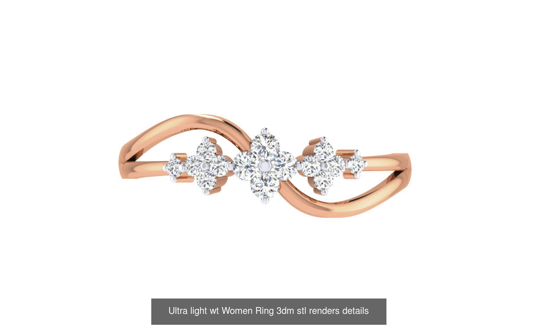 111 Ultra light wt Women Ring 3dm stl renders details 3D Model Collection_25