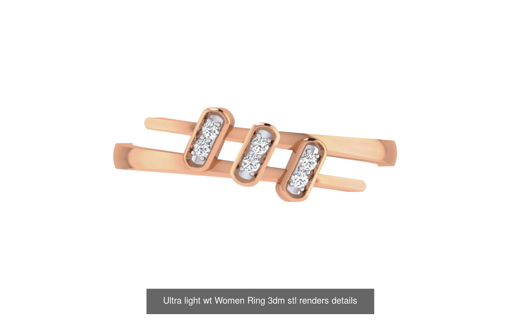 111 Ultra light wt Women Ring 3dm stl renders details 3D Model Collection_15