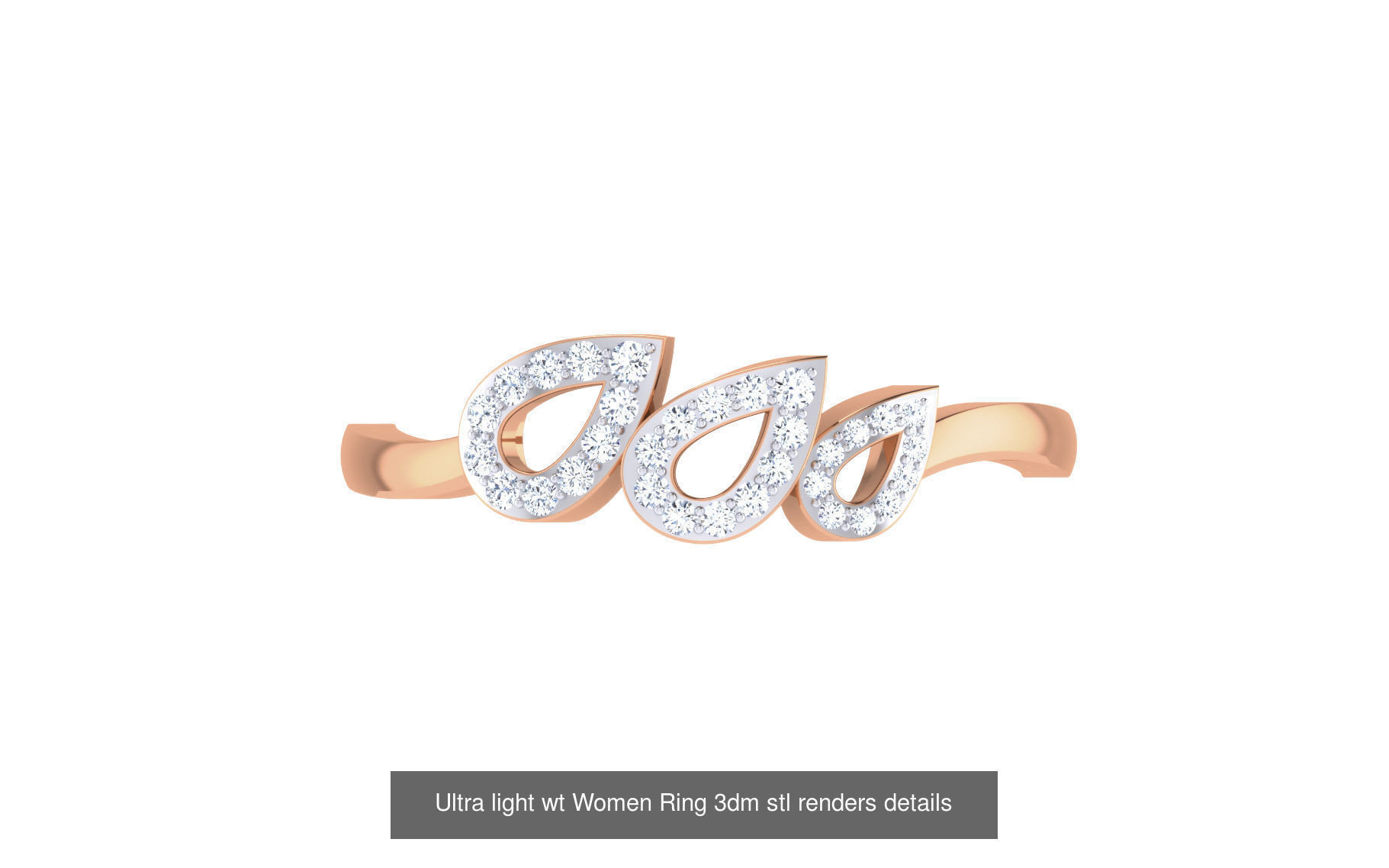111 Ultra light wt Women Ring 3dm stl renders details 3D Model Collection_40