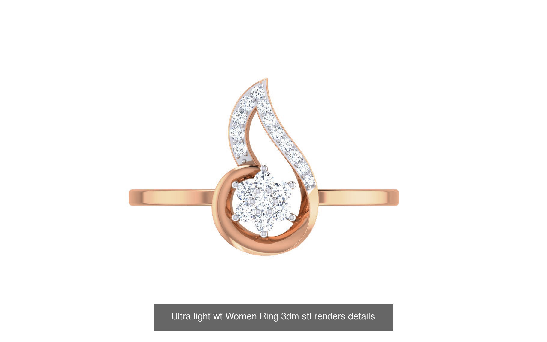 111 Ultra light wt Women Ring 3dm stl renders details 3D Model Collection_101
