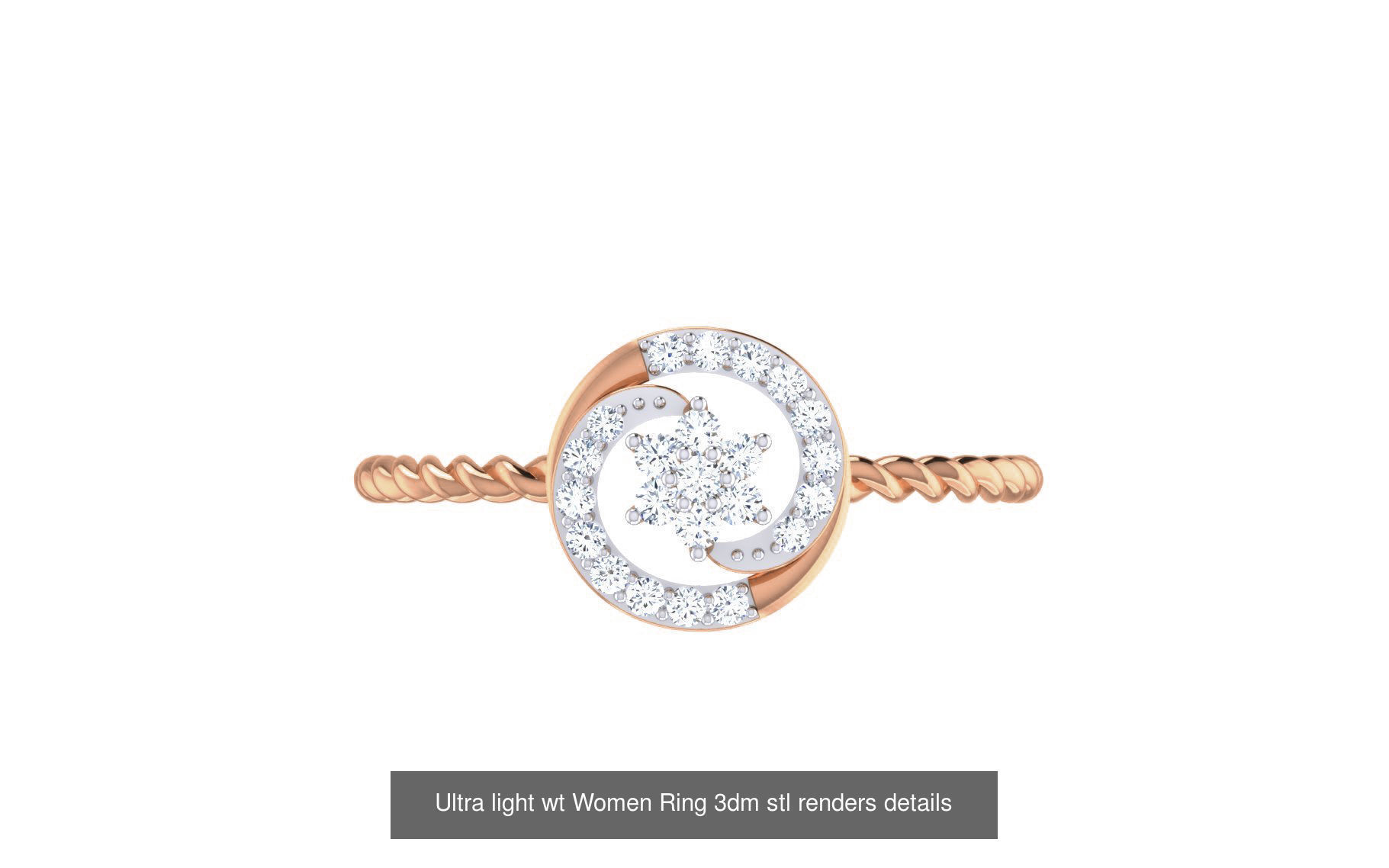 111 Ultra light wt Women Ring 3dm stl renders details 3D Model Collection_77