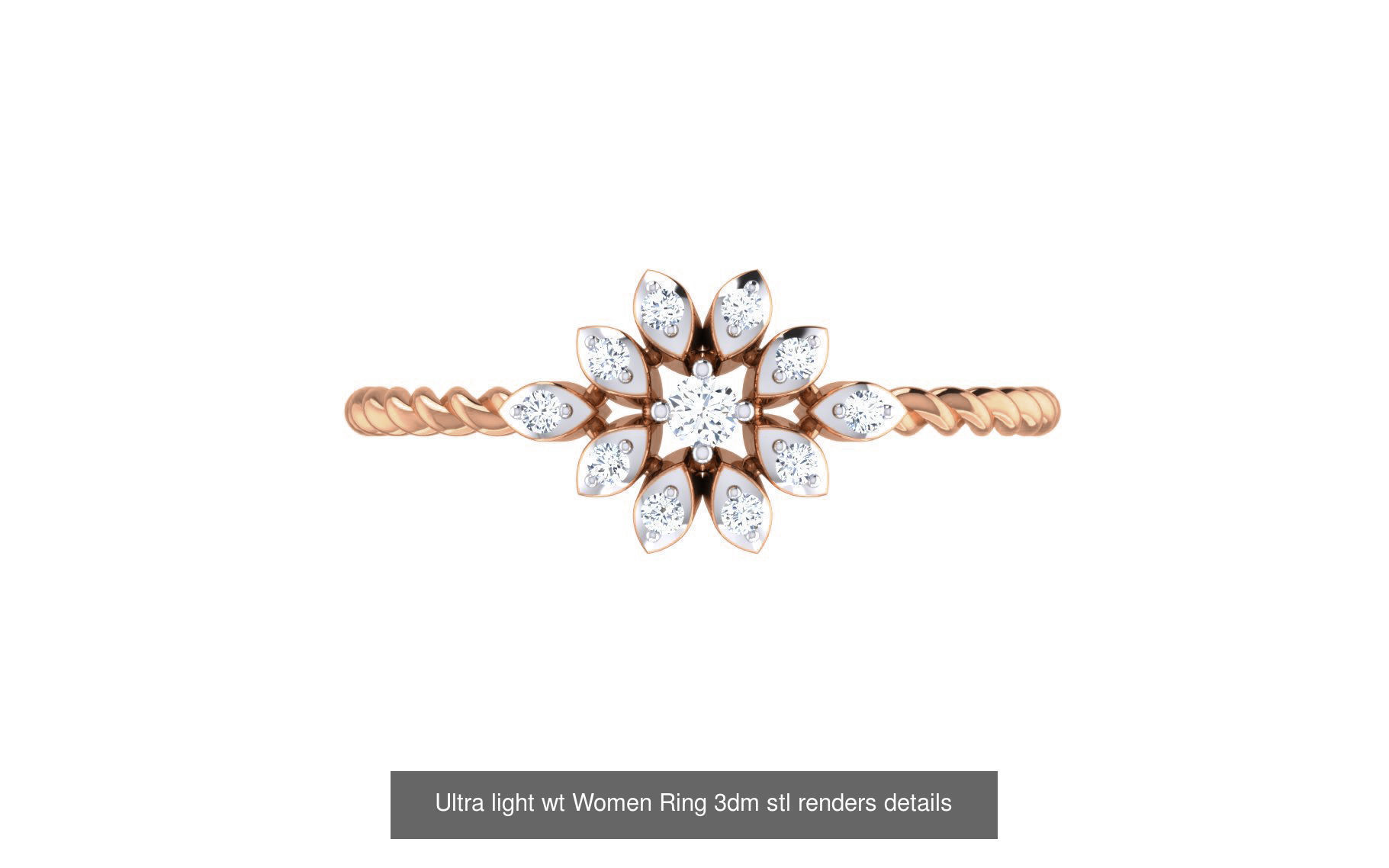 111 Ultra light wt Women Ring 3dm stl renders details 3D Model Collection_104