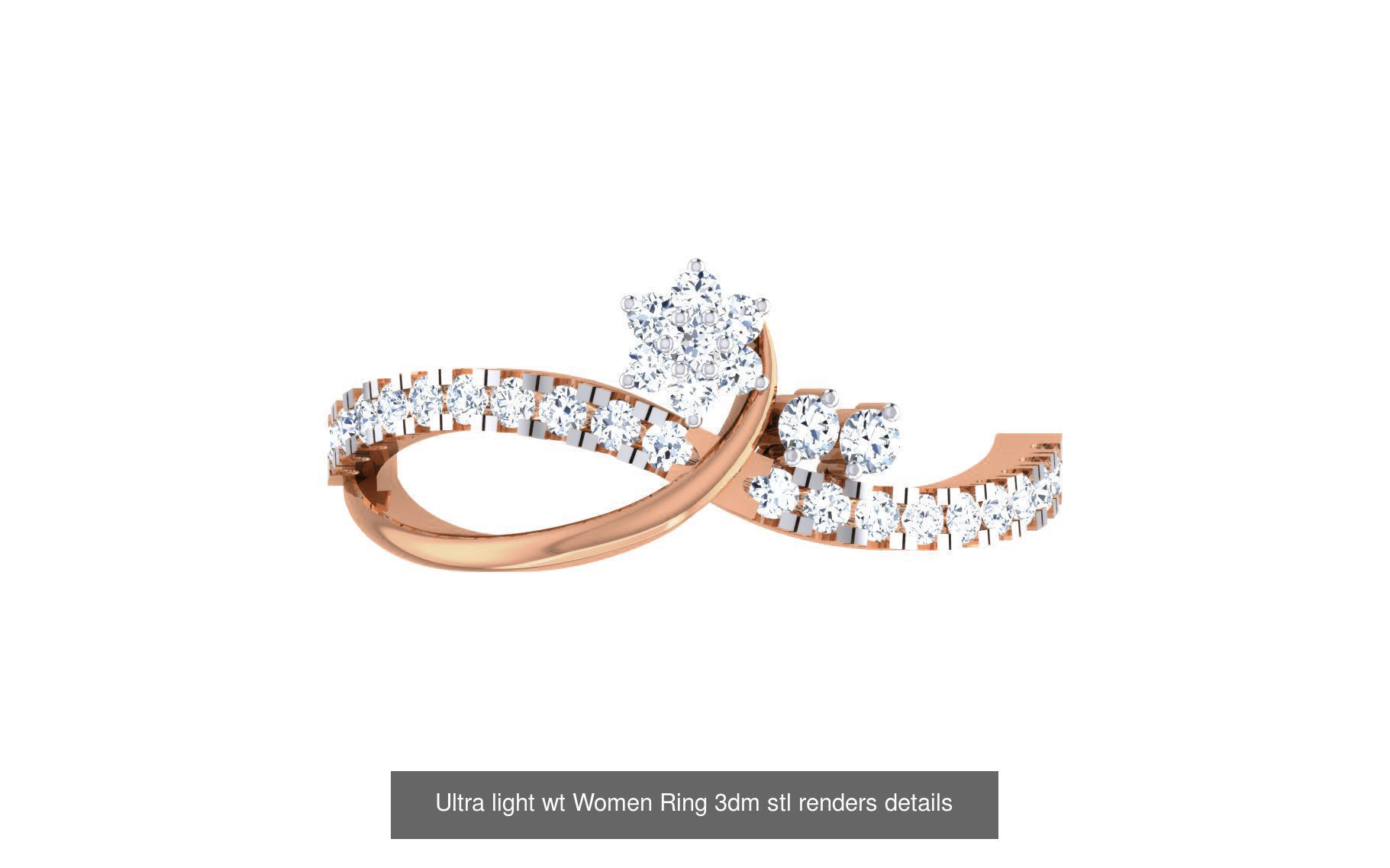 111 Ultra light wt Women Ring 3dm stl renders details 3D Model Collection_7