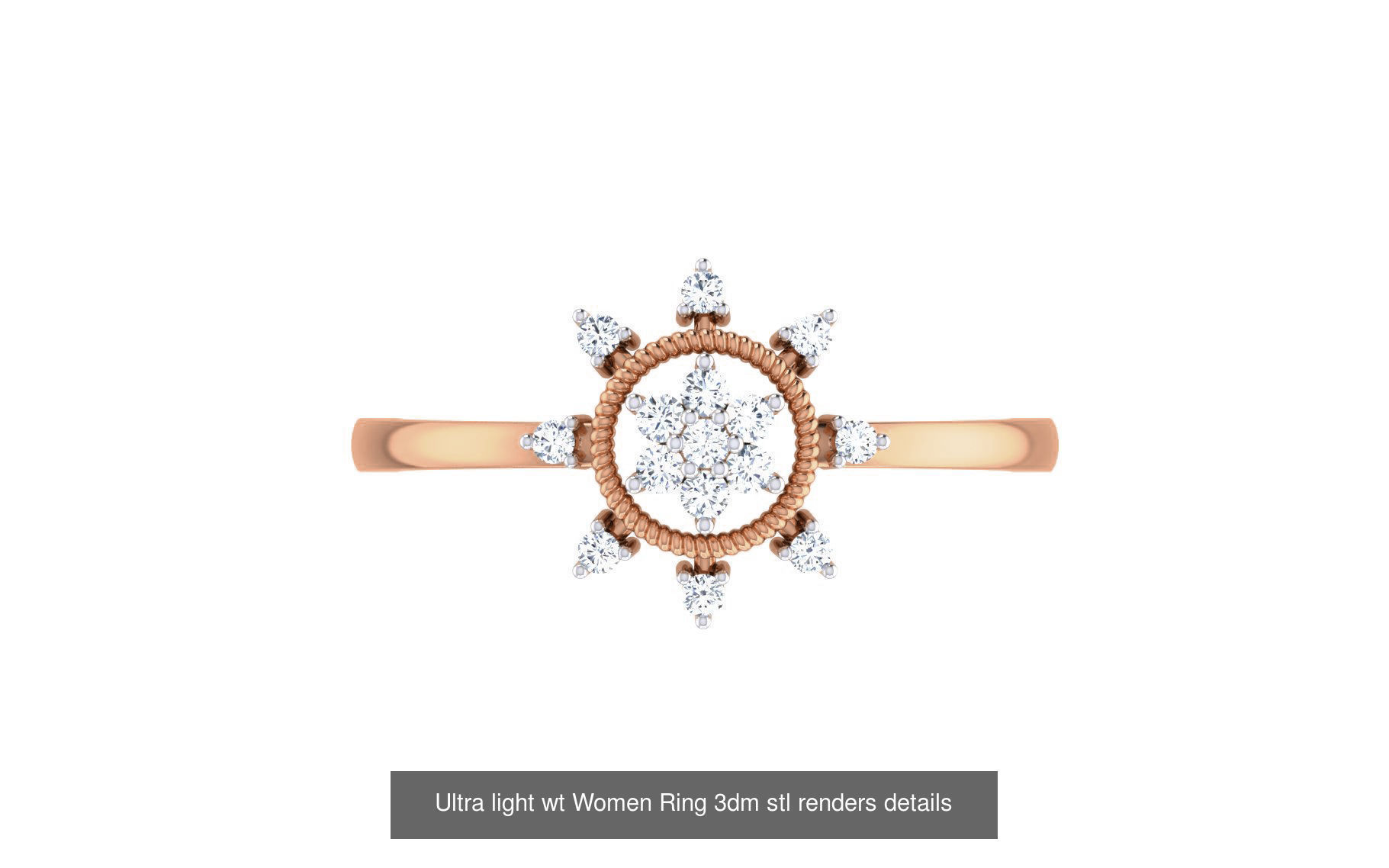 111 Ultra light wt Women Ring 3dm stl renders details 3D Model Collection_111