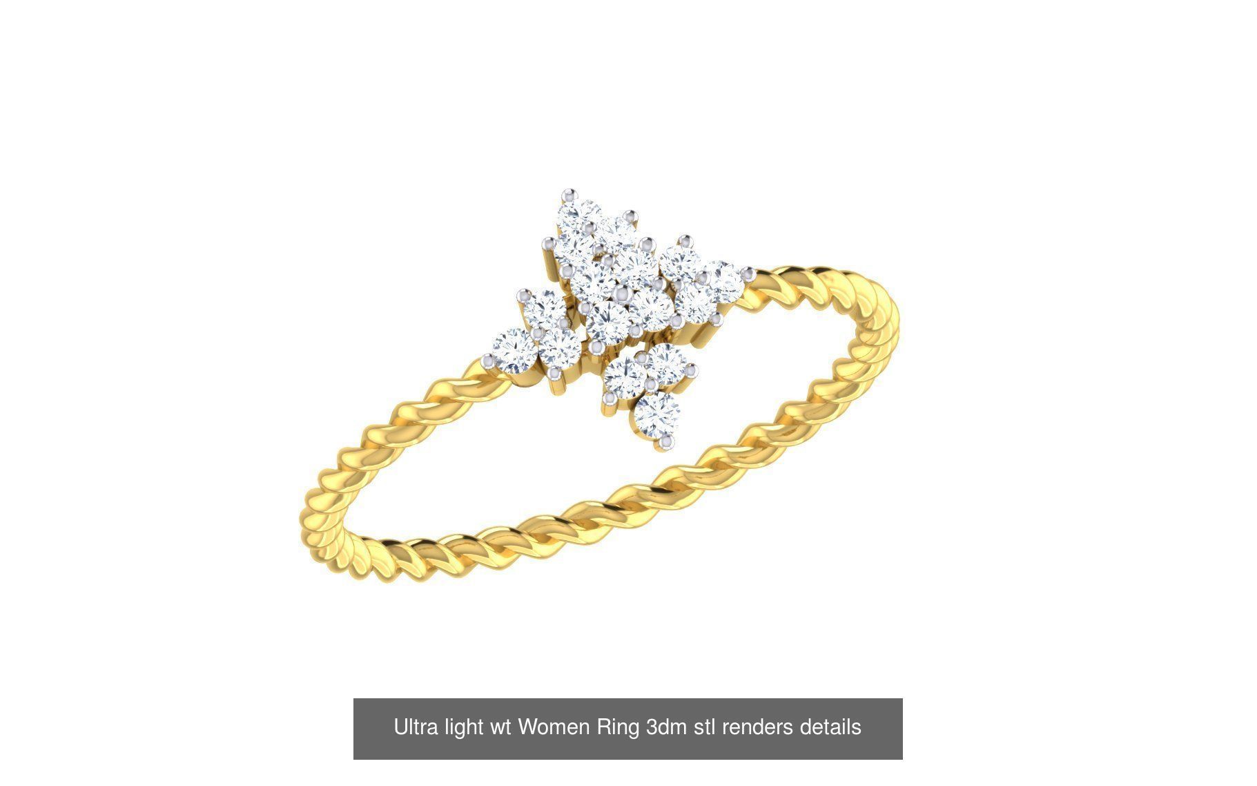 111 Ultra light wt Women Ring 3dm stl renders details 3D Model Collection_66
