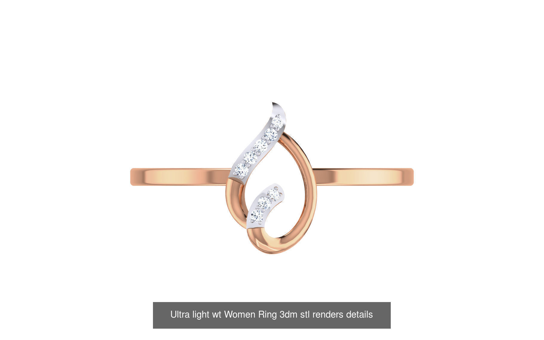 111 Ultra light wt Women Ring 3dm stl renders details 3D Model Collection_90