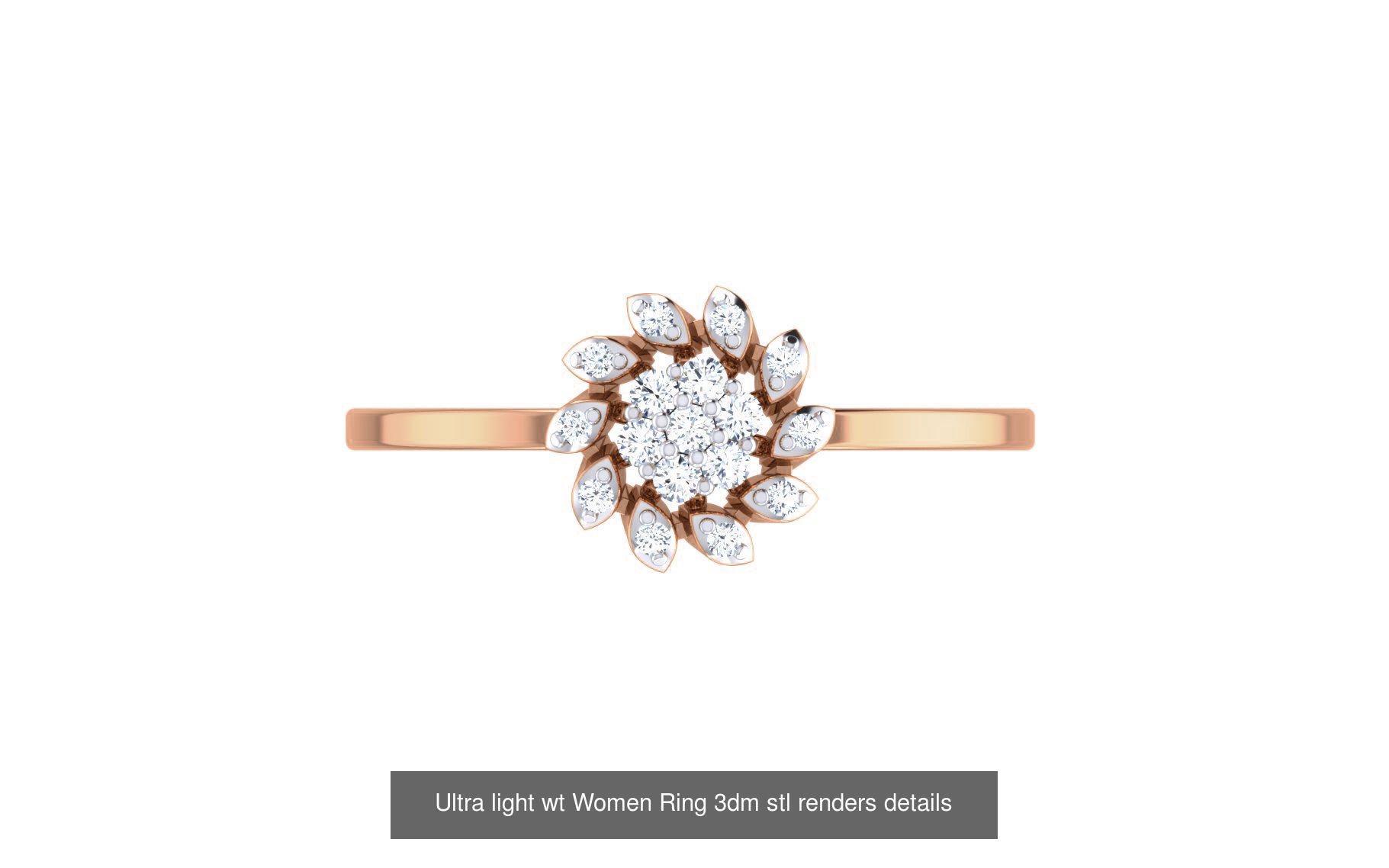 111 Ultra light wt Women Ring 3dm stl renders details 3D Model Collection_107