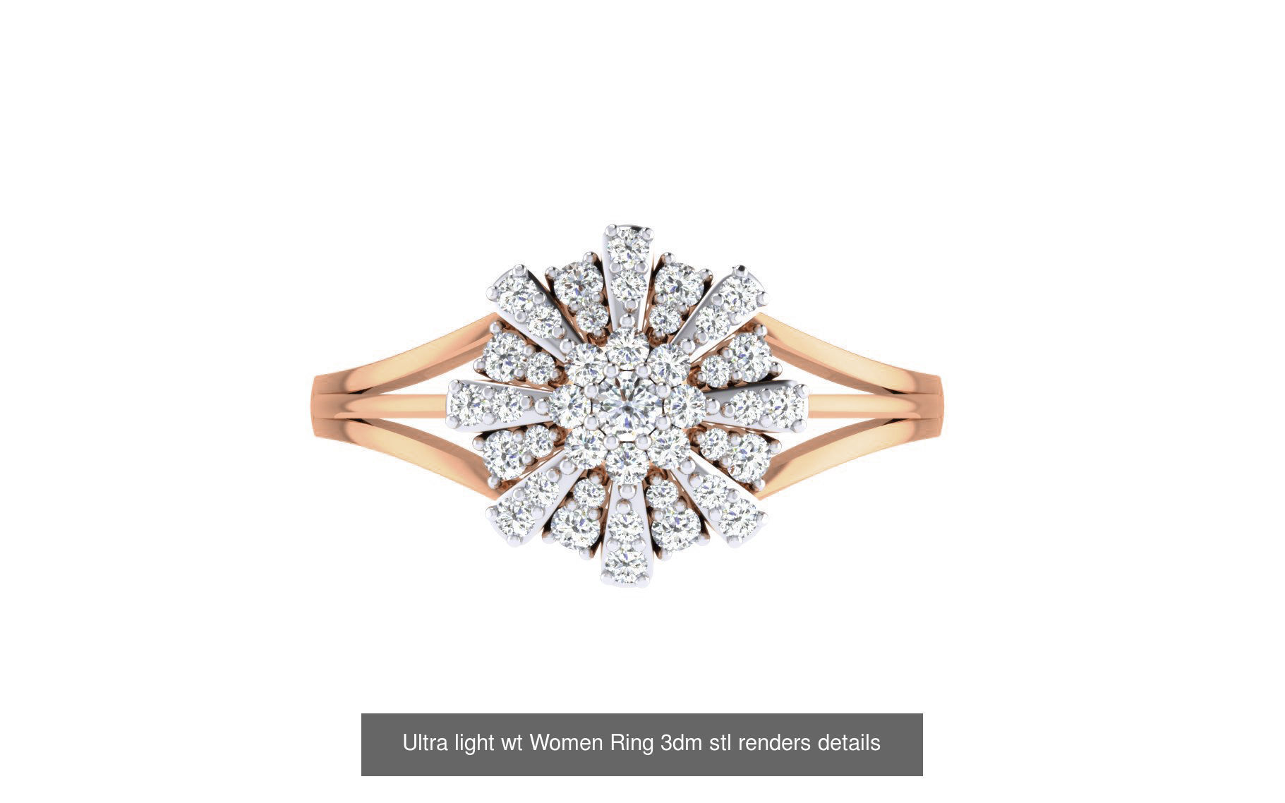 111 Ultra light wt Women Ring 3dm stl renders details 3D Model Collection_11