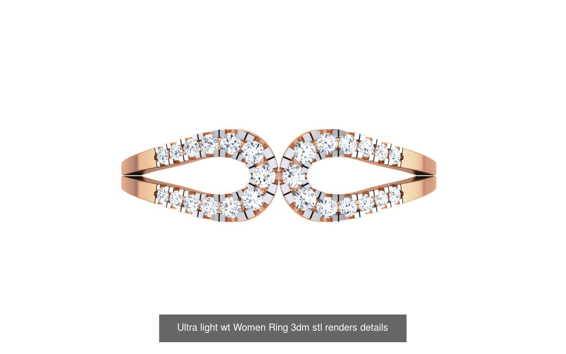 111 Ultra light wt Women Ring 3dm stl renders details 3D Model Collection_30