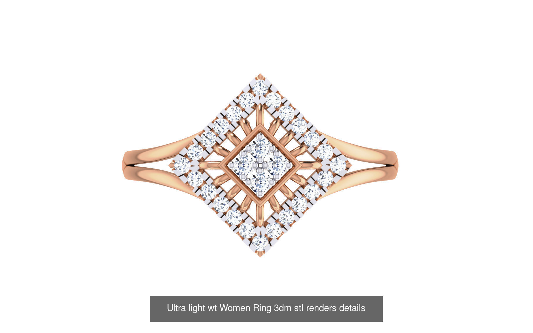 111 Ultra light wt Women Ring 3dm stl renders details 3D Model Collection_9