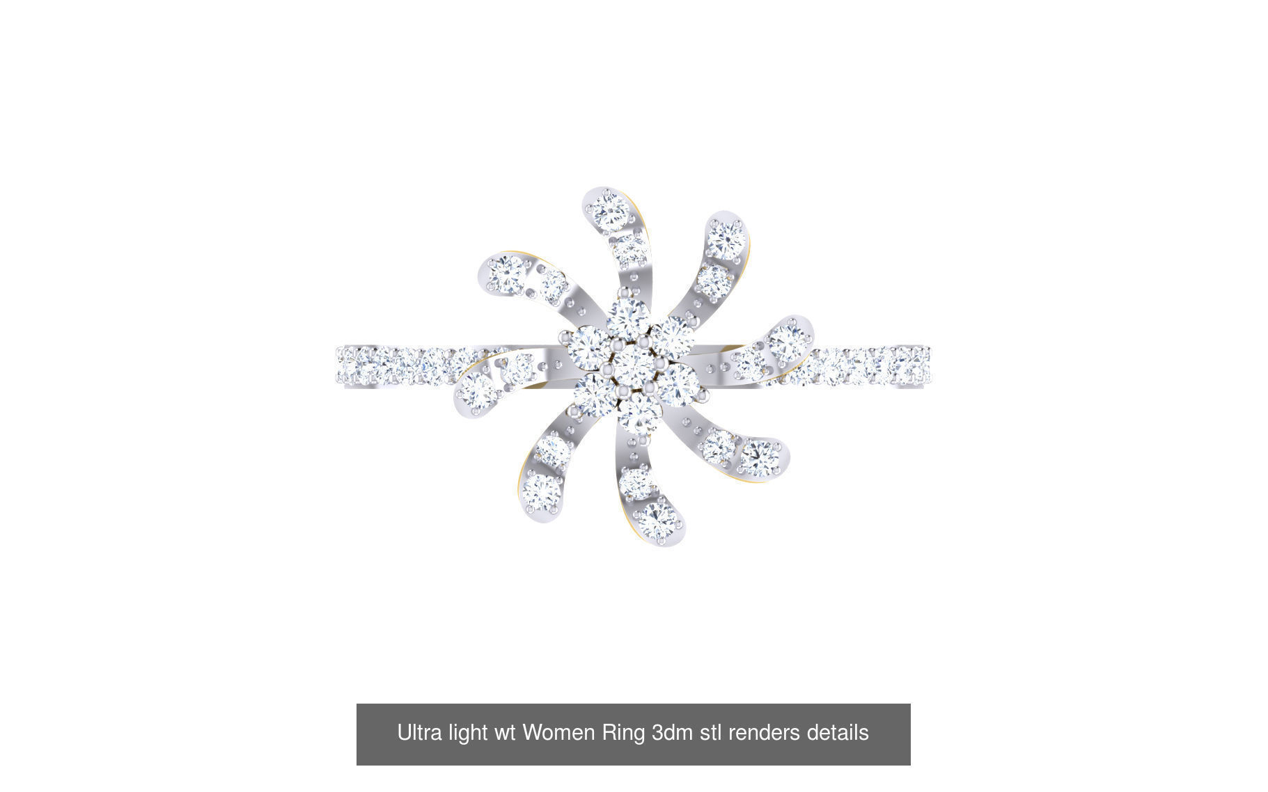 111 Ultra light wt Women Ring 3dm stl renders details 3D Model Collection_109
