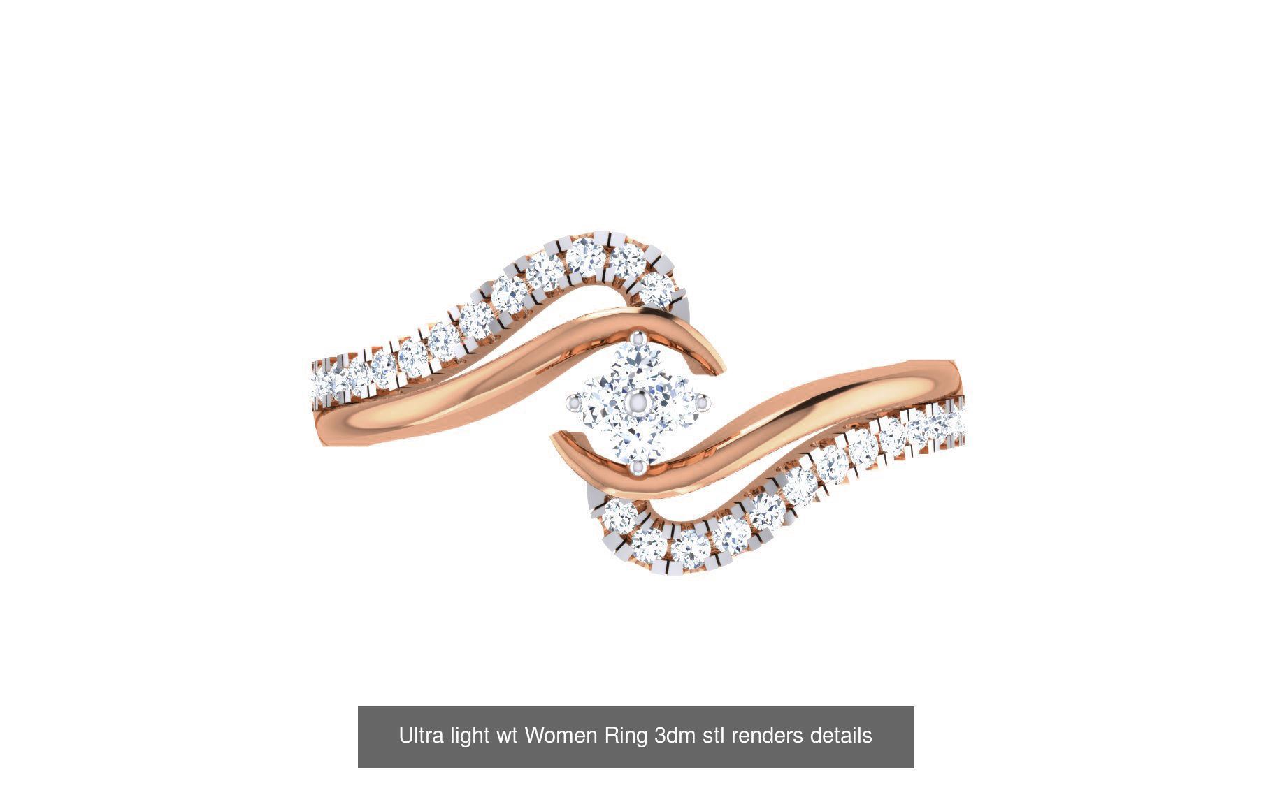 111 Ultra light wt Women Ring 3dm stl renders details 3D Model Collection_19