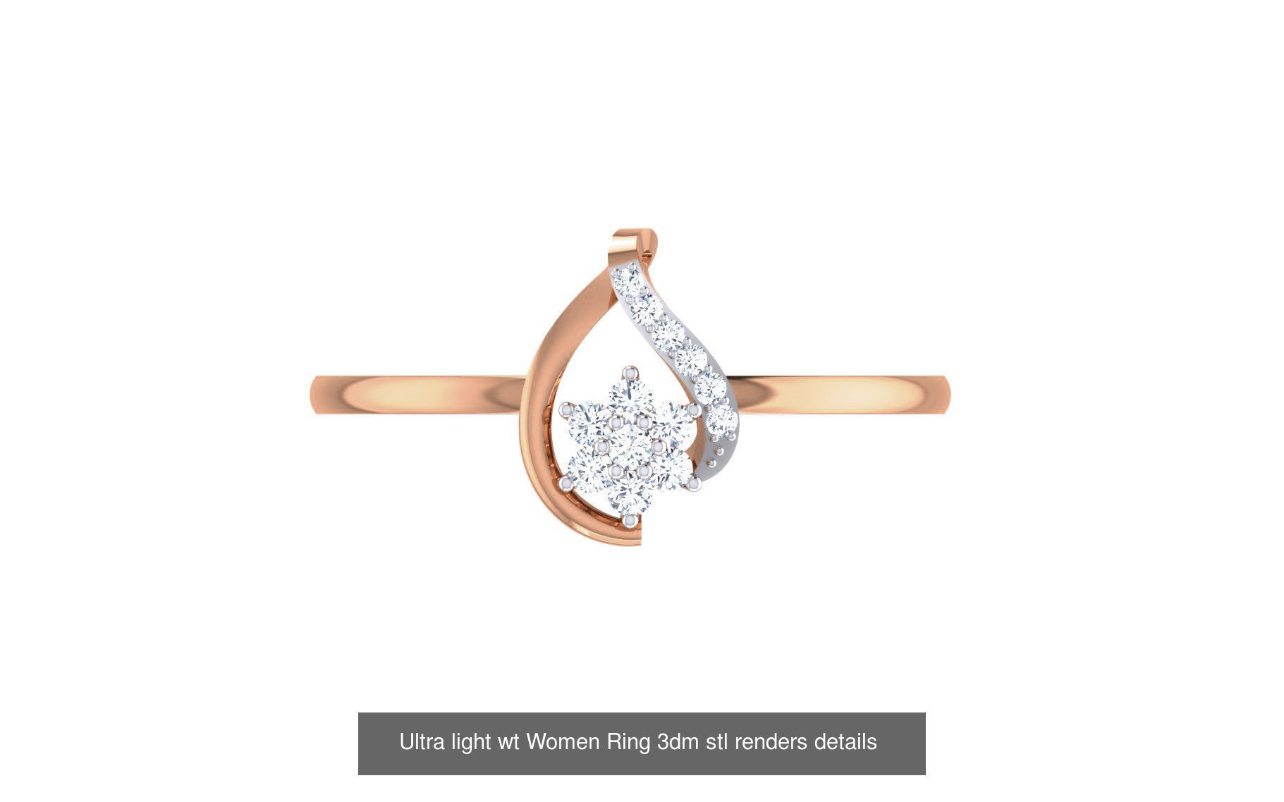 111 Ultra light wt Women Ring 3dm stl renders details 3D Model Collection_117