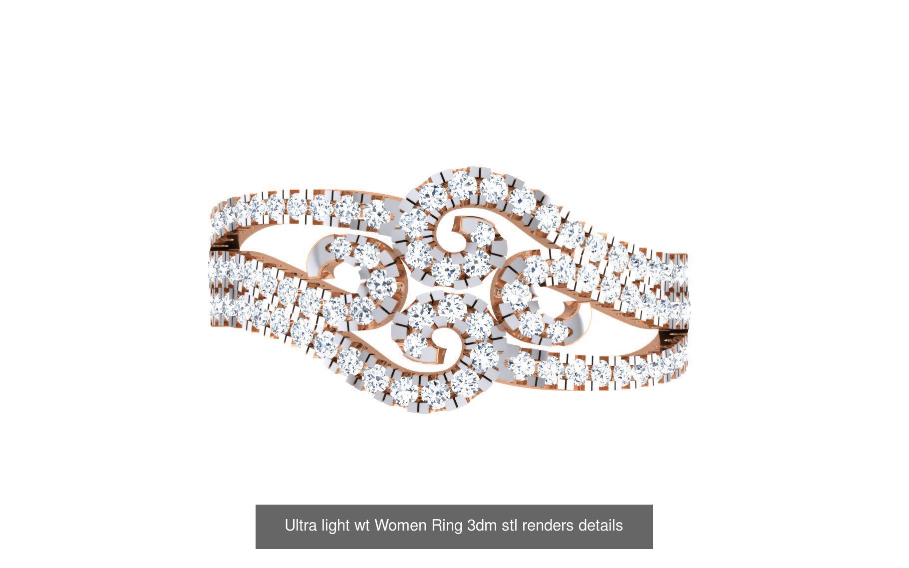 111 Ultra light wt Women Ring 3dm stl renders details 3D Model Collection_59