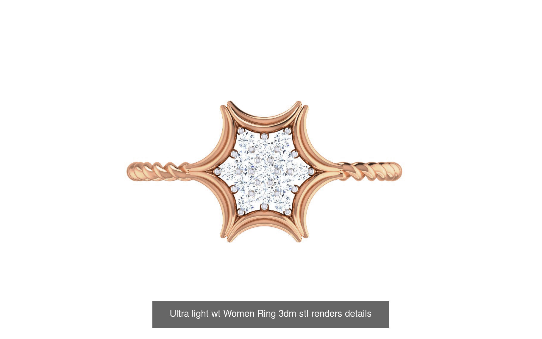 111 Ultra light wt Women Ring 3dm stl renders details 3D Model Collection_115