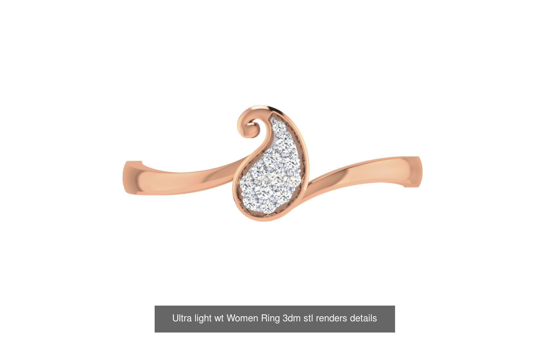 111 Ultra light wt Women Ring 3dm stl renders details 3D Model Collection_17