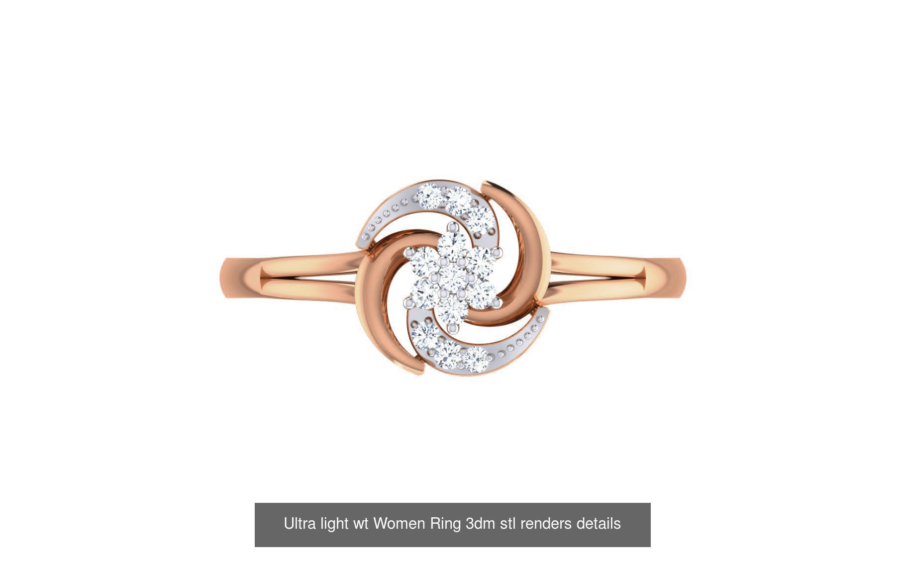 111 Ultra light wt Women Ring 3dm stl renders details 3D Model Collection_105