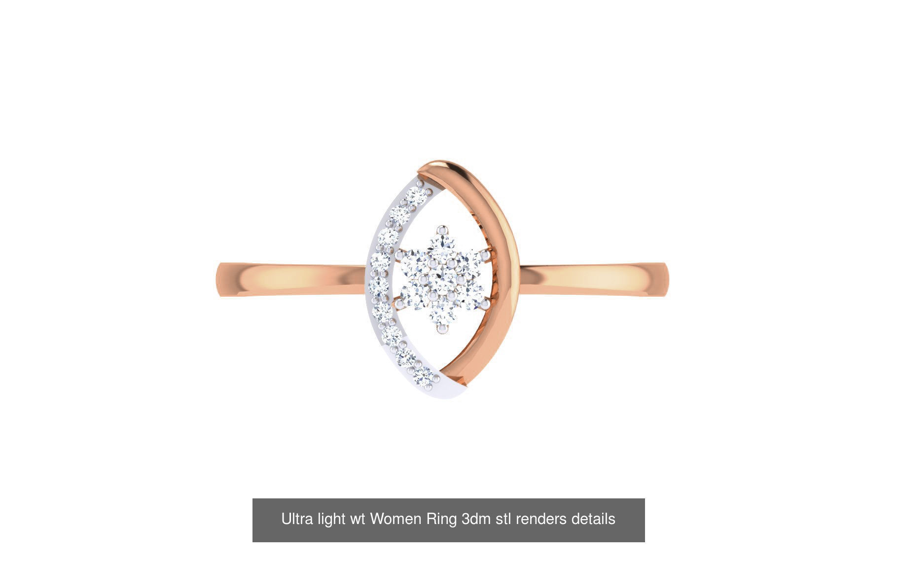 111 Ultra light wt Women Ring 3dm stl renders details 3D Model Collection_82