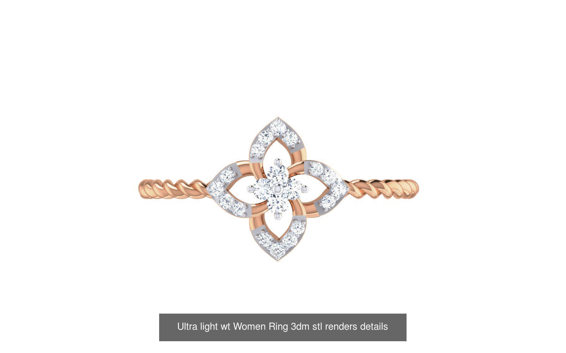 111 Ultra light wt Women Ring 3dm stl renders details 3D Model Collection_108