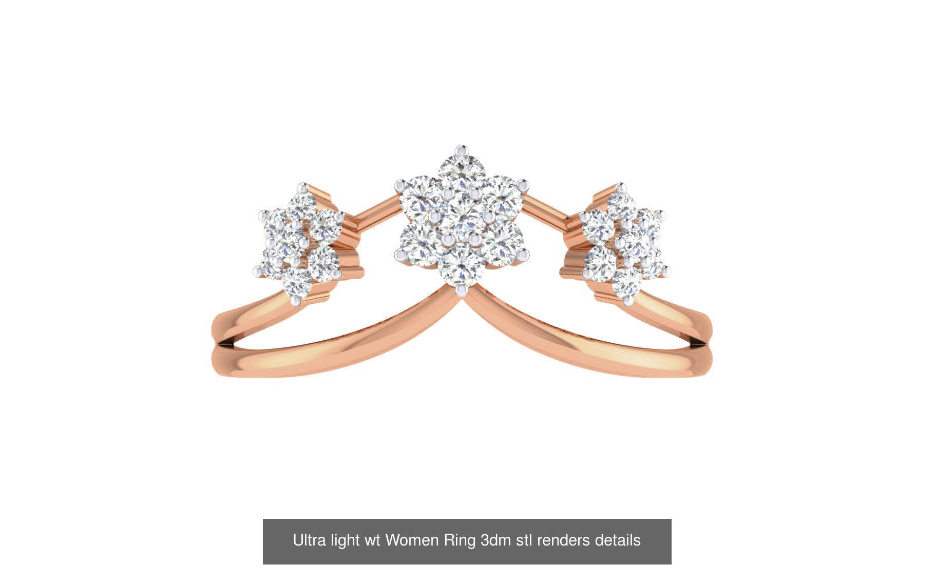 111 Ultra light wt Women Ring 3dm stl renders details 3D Model Collection_31