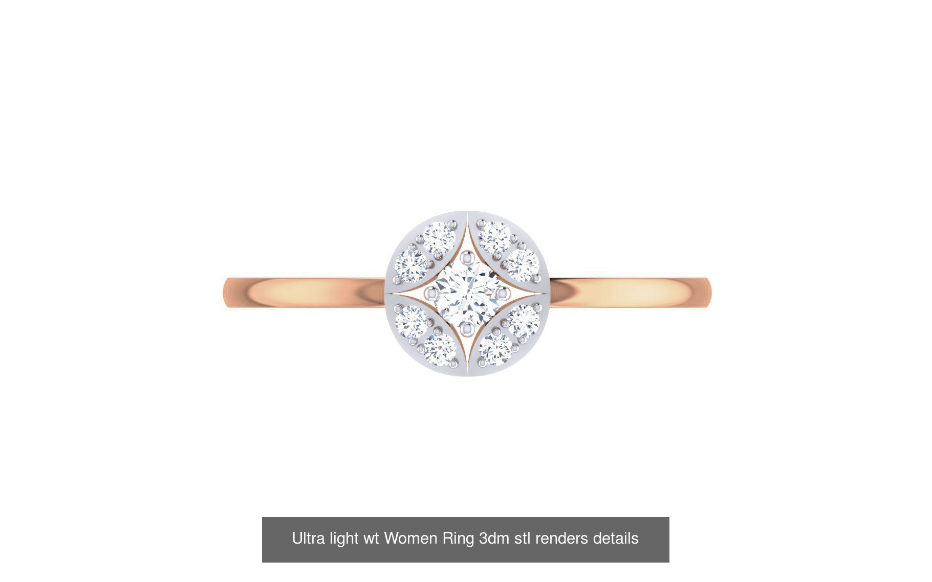 111 Ultra light wt Women Ring 3dm stl renders details 3D Model Collection_79