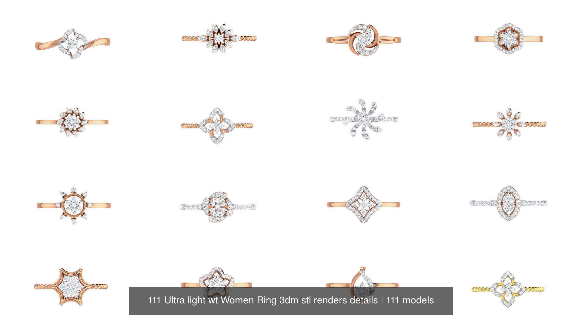 111 Ultra light wt Women Ring 3dm stl renders details 3D Model Collection_6