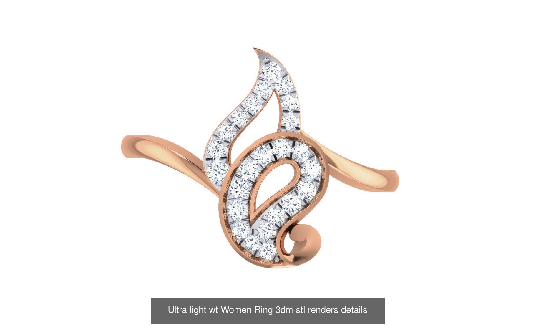 111 Ultra light wt Women Ring 3dm stl renders details 3D Model Collection_8