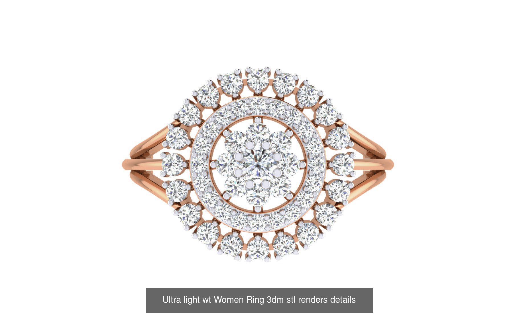 111 Ultra light wt Women Ring 3dm stl renders details 3D Model Collection_12