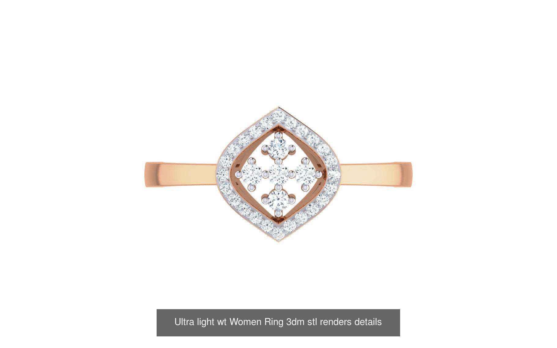 111 Ultra light wt Women Ring 3dm stl renders details 3D Model Collection_65