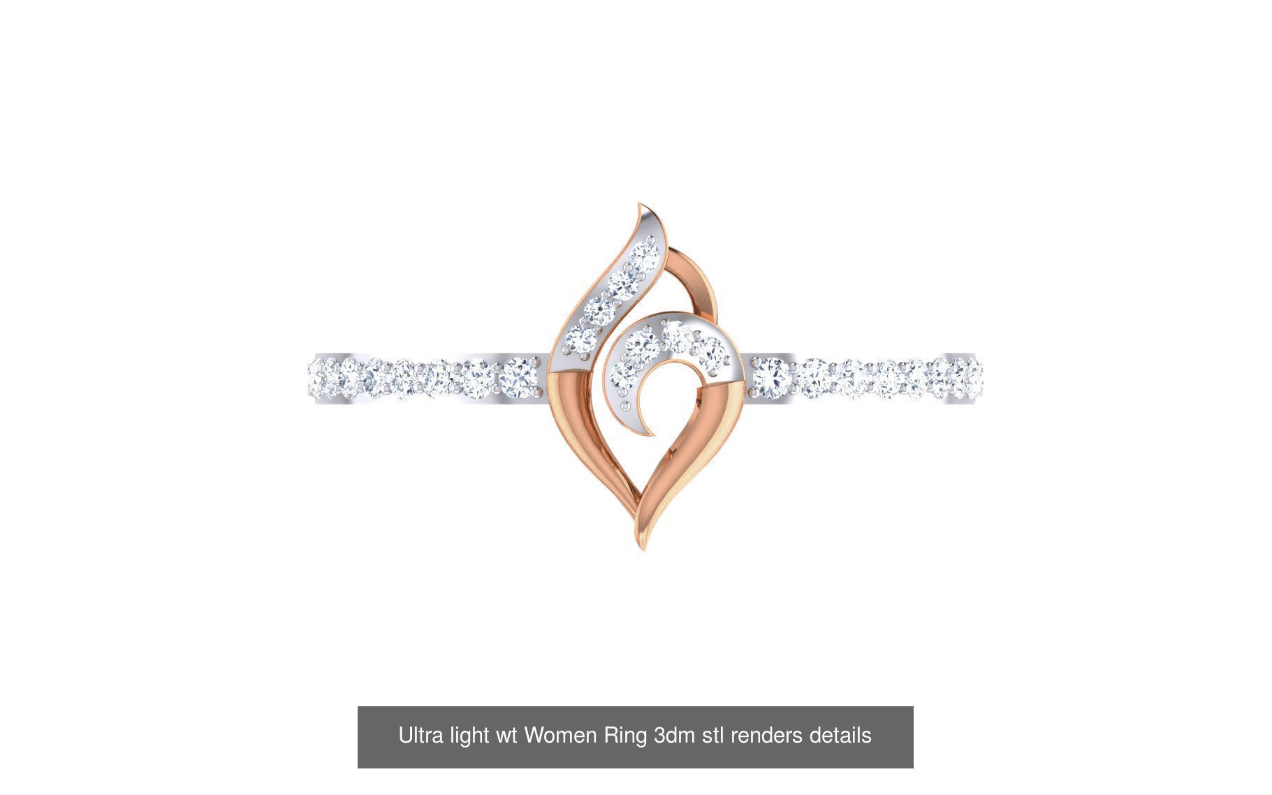 111 Ultra light wt Women Ring 3dm stl renders details 3D Model Collection_93